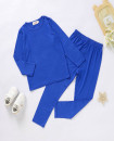 Super Soft and cool 12M-10Y Bamboo Pajamas Summer Children Sleepwear home wear Set Cozy BLUE 